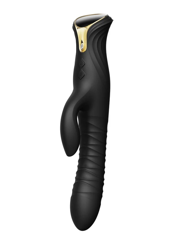Stotende en Verwarmende Rabbit Vibrator Mose - Zwart