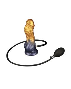 Dual Density Opblaasbare Dildo 19 cm - Goud/Zwart