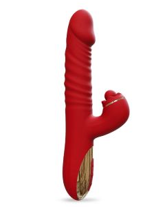 Ascen Stuwende Rabbit Vibrator met App - Rood