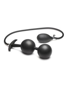 Opblaasbare Silicone Buttplug - Zwart