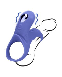 Vibrerende Cockring Met clitoris Stimulator - Blauw