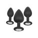 Siliconen Buttplug Set met Zilveren Steen Siliconen Buttplug Set met Zilveren Steen