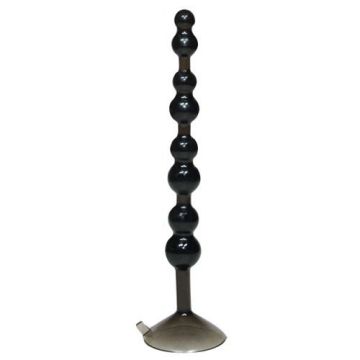 Zwarte Anal Beads met Zuignap