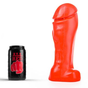 All Black Henk Dildo Rood - 22 cm