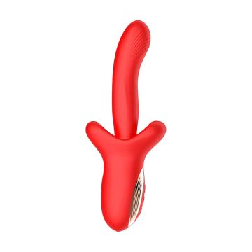 Stotende en Knijpende Vibrator Vyron - Rood