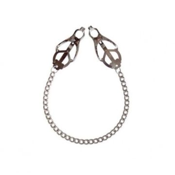 Nipple Buster Series Tepelklemmen met Ketting - Zilver