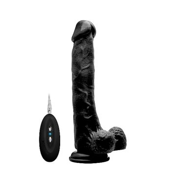 Realistische vibrator huidskleur met zuignap Zwart