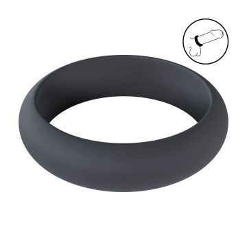 Wide O Silicone Cockring L - Zwart 4.2 cm