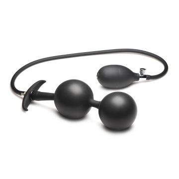 Opblaasbare Silicone Buttplug - Zwart