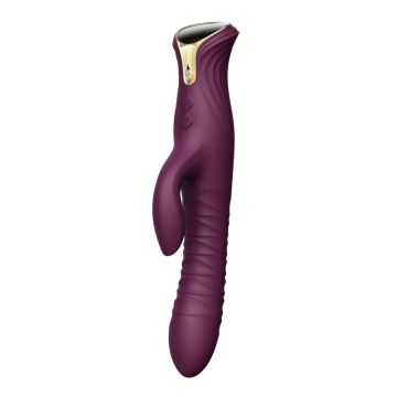 Stotende en Verwarmende Rabbit Vibrator Mose - Paars