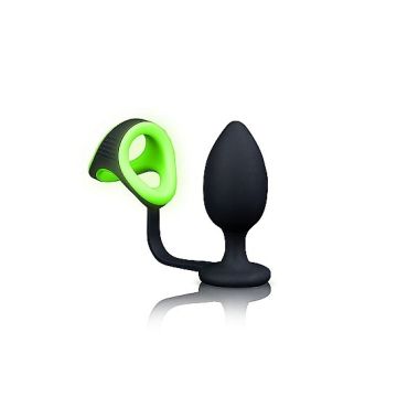 Buttplug Cockring en Ball Strap - Neon Groen