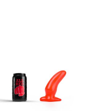 All Black Theo Buttplug Rood - 13 cm