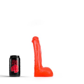 All Black Peter Dildo Rood - 23 cm