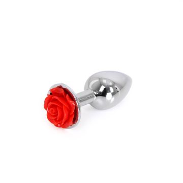 Kiotos Aluminium Buttplug Red Rose - 7 cm