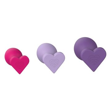 Buttplug Set Triple Heart