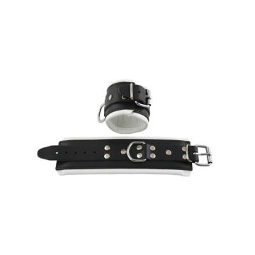 Mister B Leren Polsboeien - Zwart/Wit