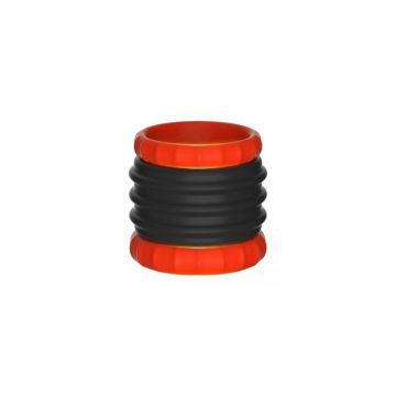 2 in 1 Silicone Cockring en Stretcher Zwart - Kiotos