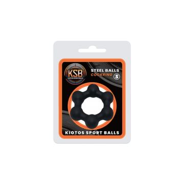 Silicone Cockring met 6 Stalen Kogels S - Kiotos