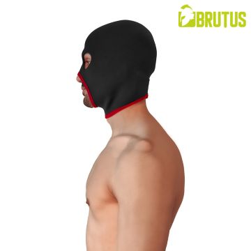 BRUTUS Neoprene Face Fucker Hood Zwart / Rood