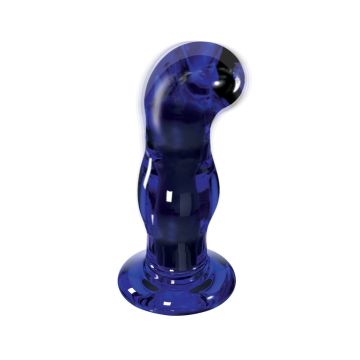 Vibrerende Glazen Buttplug Gleaming - Blauw