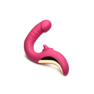 XR Brands Likkende en Stotende Vibrator - Roze