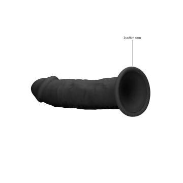 RealRock Silicone Dildo Zwart - 15 cm