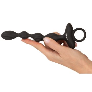 Anos Flexibele Vibrerende Anal Beads - Zwart