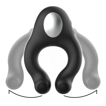 Vibrerende Cockring Met 3 Motoren BLACK&SILVER