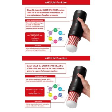 TENGA Vacuümroller met rotatie en zuigeffect - Zwart