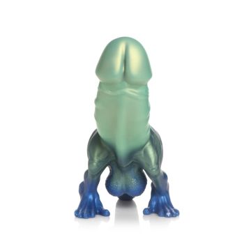 XR Brands Jurassic Cock Dinosaur Dildo - Groen/Blauw