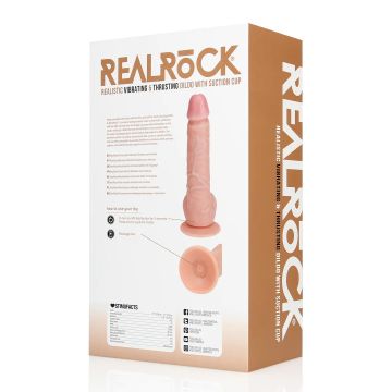 Stotende Realistische Vibrator Met Ballen 20.5 cm - Huidskleur