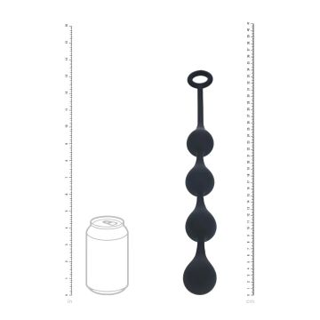 Siliconen Waterdrop Anal Balls Zwart M - 30 mm