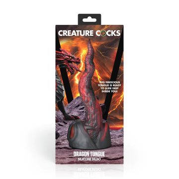 Creature Cocks Silicone Dildo Dragon Tongue - Rood/Zwart