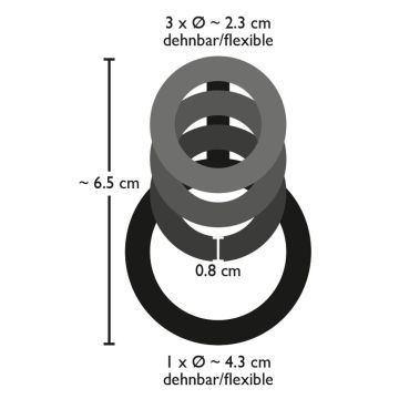 Cockring Kwartet - Zwart
