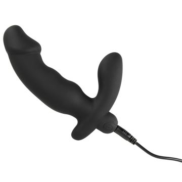 Anos Vibrerende Buttplug in Penis Vorm - Zwart