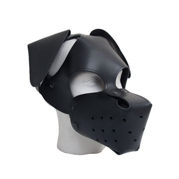 Leren Floppy Dog Masker Mister B - Zwart