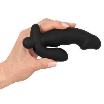 Anos Vibrerende Buttplug in Penis Vorm - Zwart