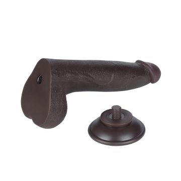 Realistische Aftrekbare Dildo Met ballen Bruin - 20 cm