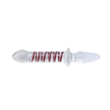 Kiotos Glazen Dildo & Plug Swirl - Rood
