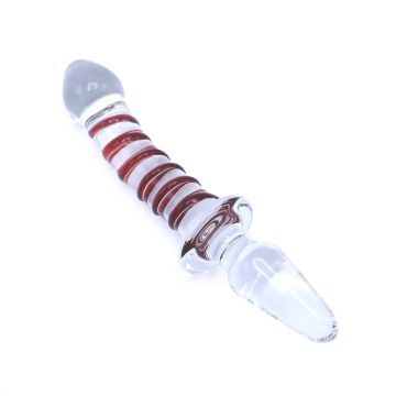 Kiotos Glazen Dildo & Plug Swirl - Rood