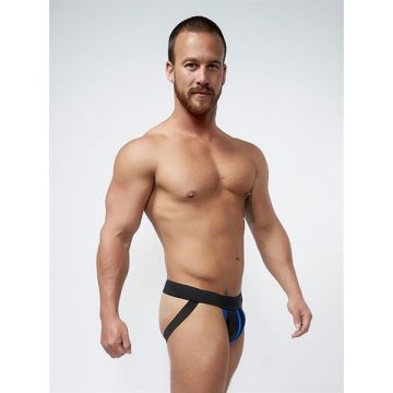Mister B Neoprene Jockstrap Zwart Blauw