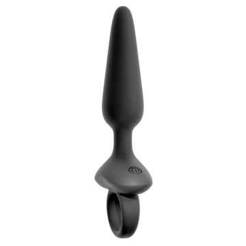 Flexibele en Vibrerende Buttplug Zwart - Anos