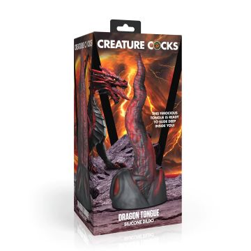 Creature Cocks Silicone Dildo Dragon Tongue - Rood/Zwart
