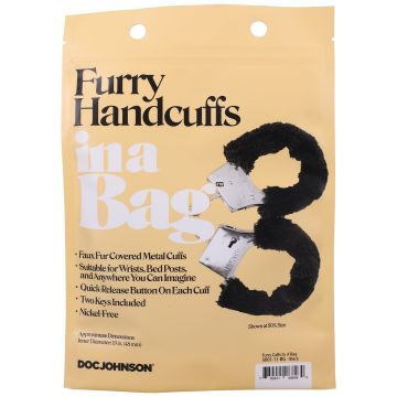 Harige Handboeien - Zwart