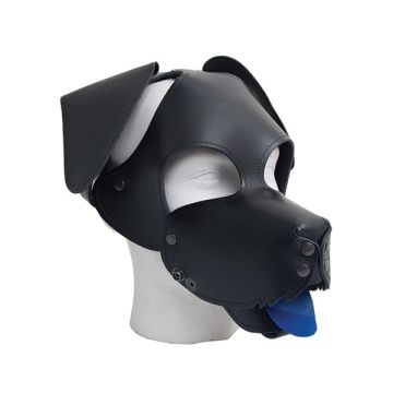 Leren Floppy Dog Masker Mister B - Zwart
