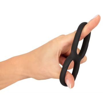 Double Cock Ring - Zwart