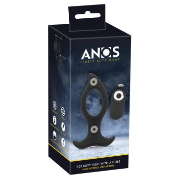 Anos - Vibrierender Buttplug mit Loch - Schwarz