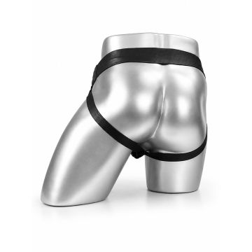 MisterMitch Leren Jockstrap met Rits - Zwart/Geel