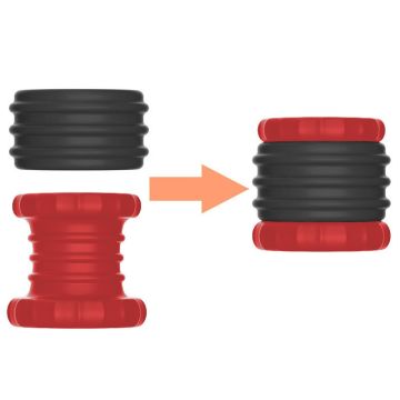 Ballstretcher Soqlo 35 mm Hoogte 5 cm Zwart-Rood