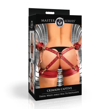 XR Brands Hog Tie Set Crimson Captive - Rood